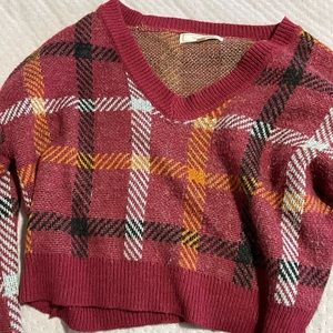 Plaid vintage cropped sweater